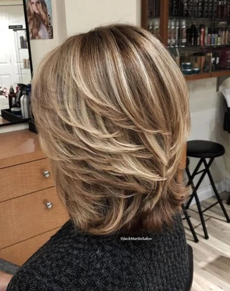 Brown Blonde Layered Hairstyle hair