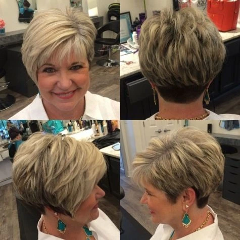 Hairstyle with Feathery Layers and Nape Undercut hair