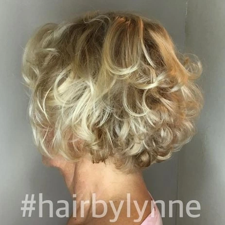 Soft Curly Blonde Bob hair