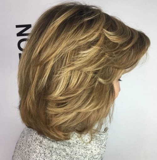 Medium Thick Feathered Cut hair